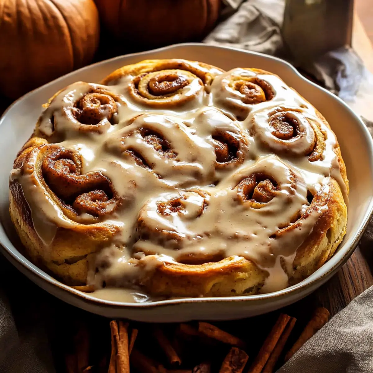 Pumpkin Spice Latte Cinnamon Rolls with Creamy Coffee Icing