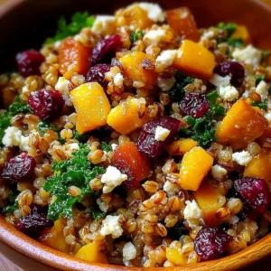 Colorful Autumn Harvest Grain Salad with Cranberries