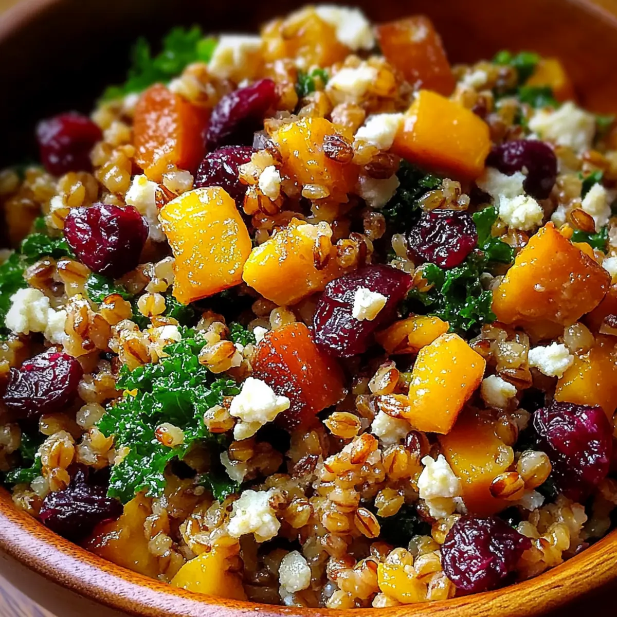 Colorful Autumn Harvest Grain Salad with Cranberries