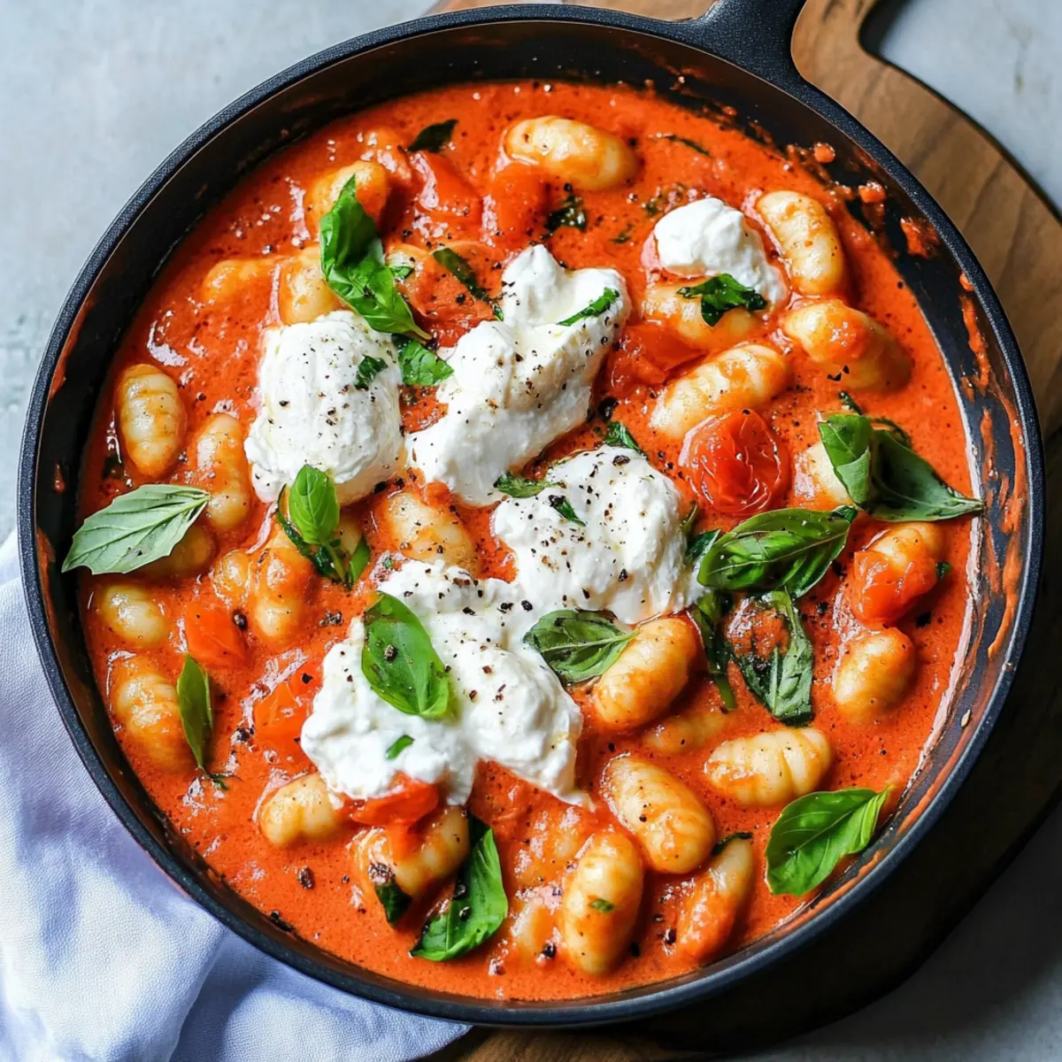 Irresistibly Creamy Tomato Gnocchi with Burrata in 20 Minutes