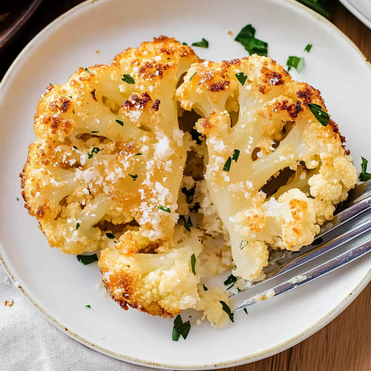 Crispy Parmesan Cauliflower Steaks