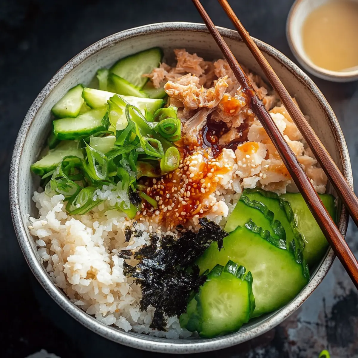 Hearty & Flavorful Canned Tuna Sushi Bowl with Crispy Rice