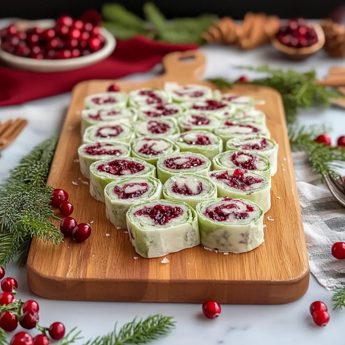 Festive Christmas Cranberry Roll Ups with Feta and Cream Cheese