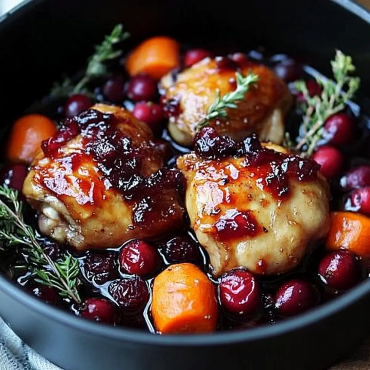 Cranberry Glazed Chicken with Carrots & Sweet Potatoes Recipe