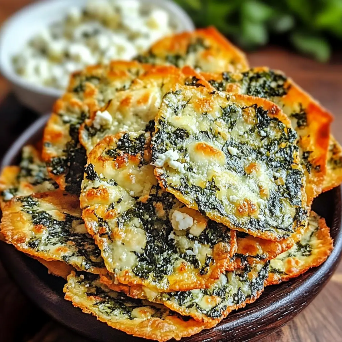 Delicious Baked Spinach Feta Crisps for a Healthy Snack
