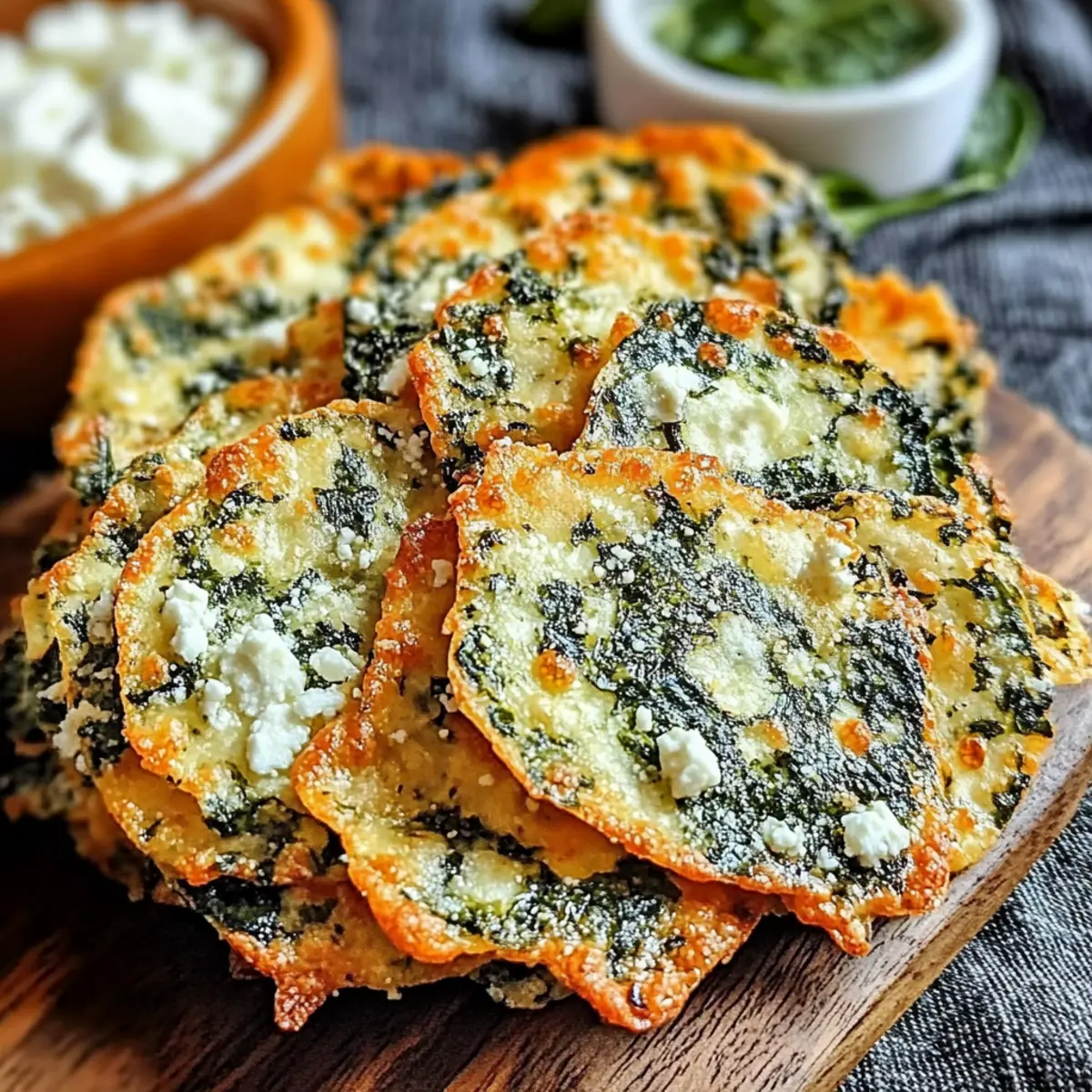 Delicious Baked Spinach Feta Crisps for a Healthy Snack