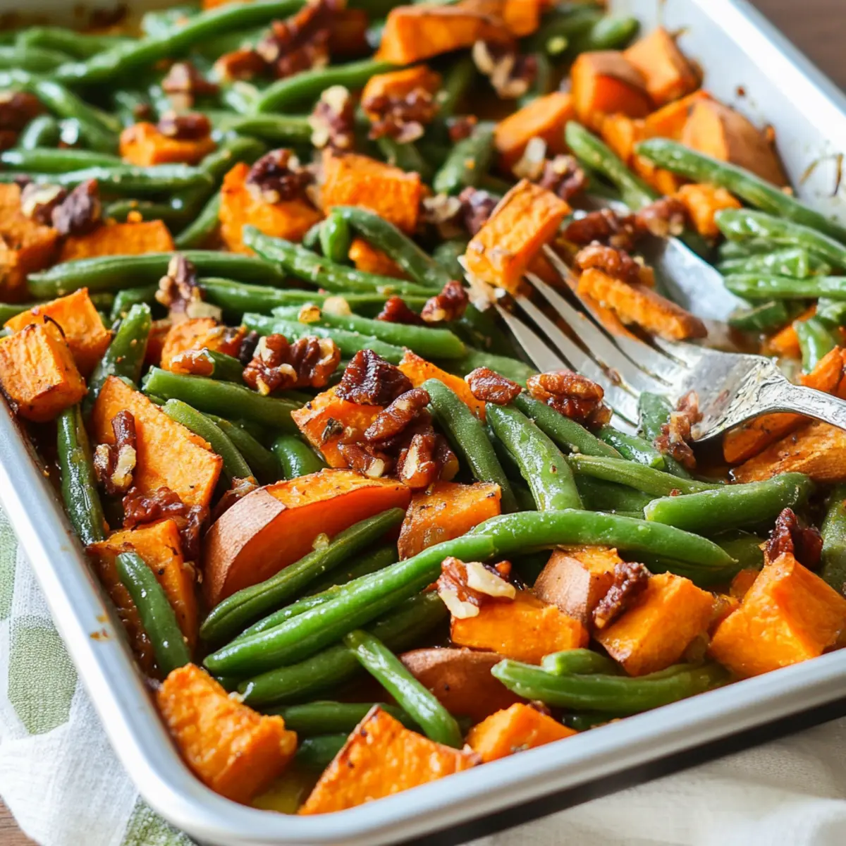 Delectable Sweet Potato & Green Bean Tray Bake Recipe You’ll Love
