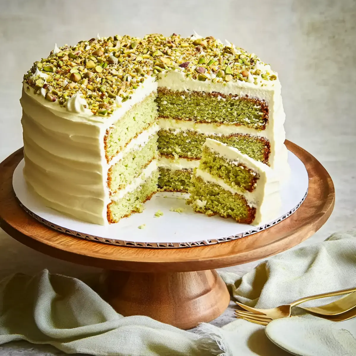 Indulgent Pistachio Layer Cake with Cream Cheese Buttercream Recipe