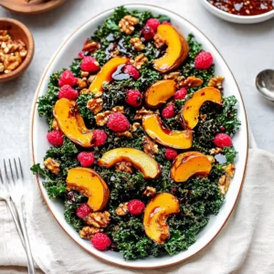 Autumn Kale Salad with Maple Balsamic Vinaigrette