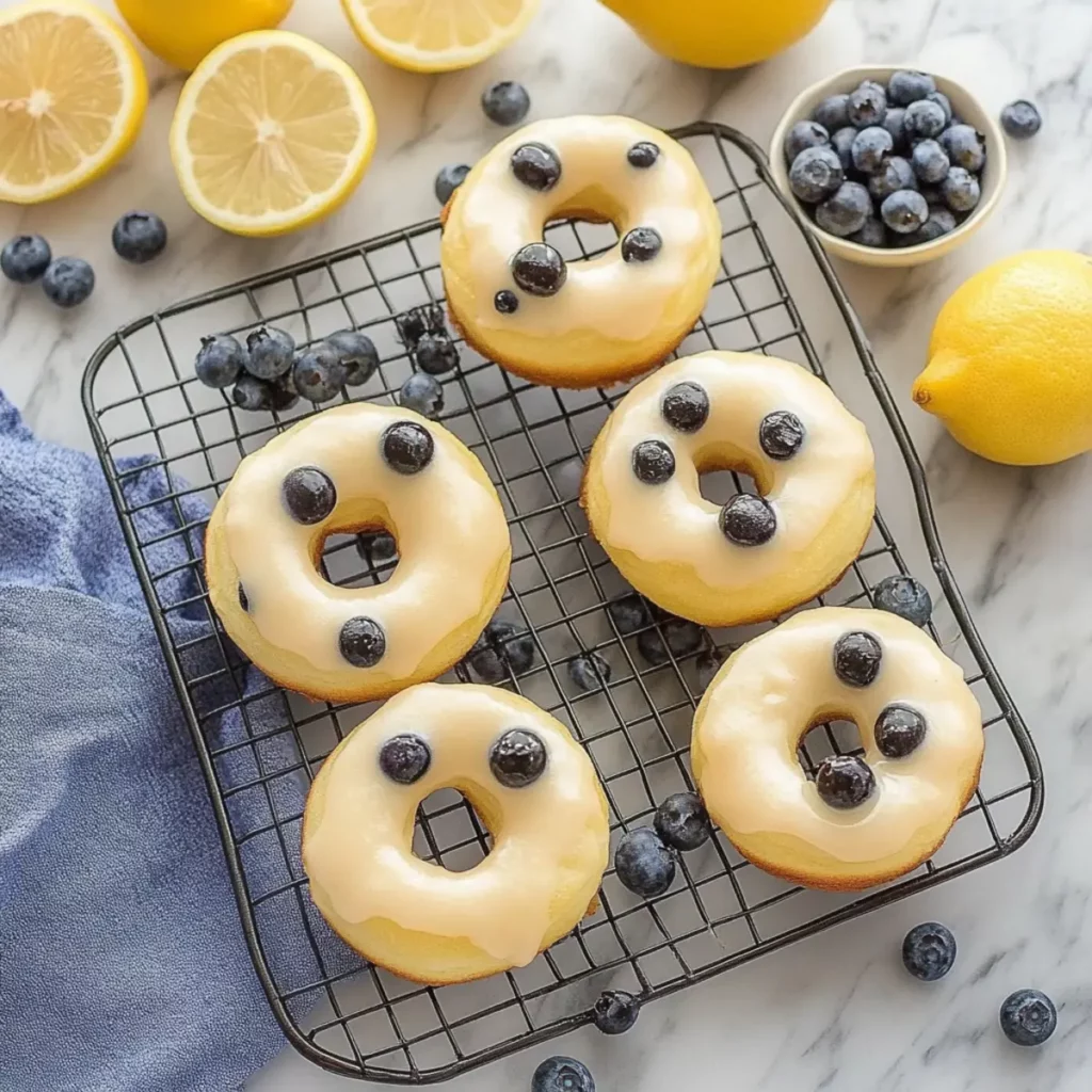 Baked Lemon Blueberry Donuts