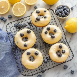 Baked Lemon Blueberry Donuts
