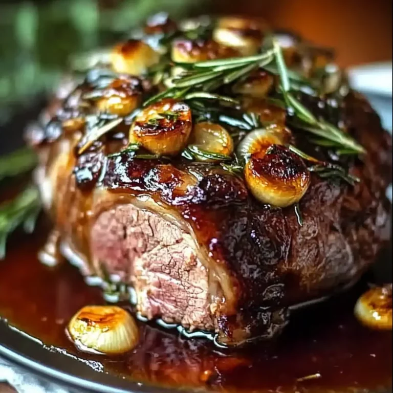 Tender Slow-Roasted Lamb Shoulder Glazed with Rosemary, Garlic, and Honey