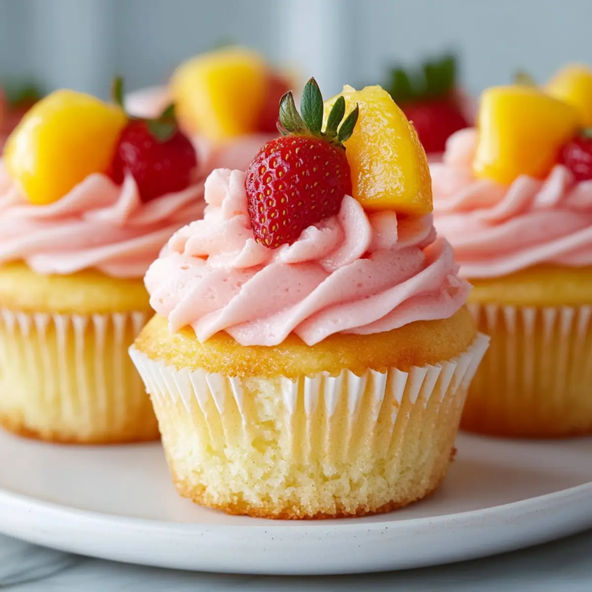 Delicious Mango Strawberry Sunset Cupcakes Recipe for Summer Treats