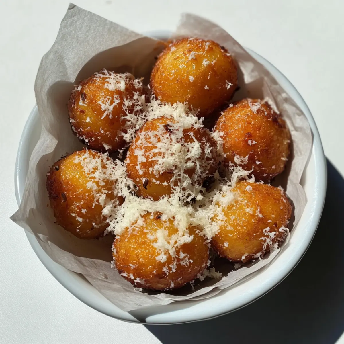 Crispy Potato Balls Recipe with Parmezan and Sweet Chilli Mayo