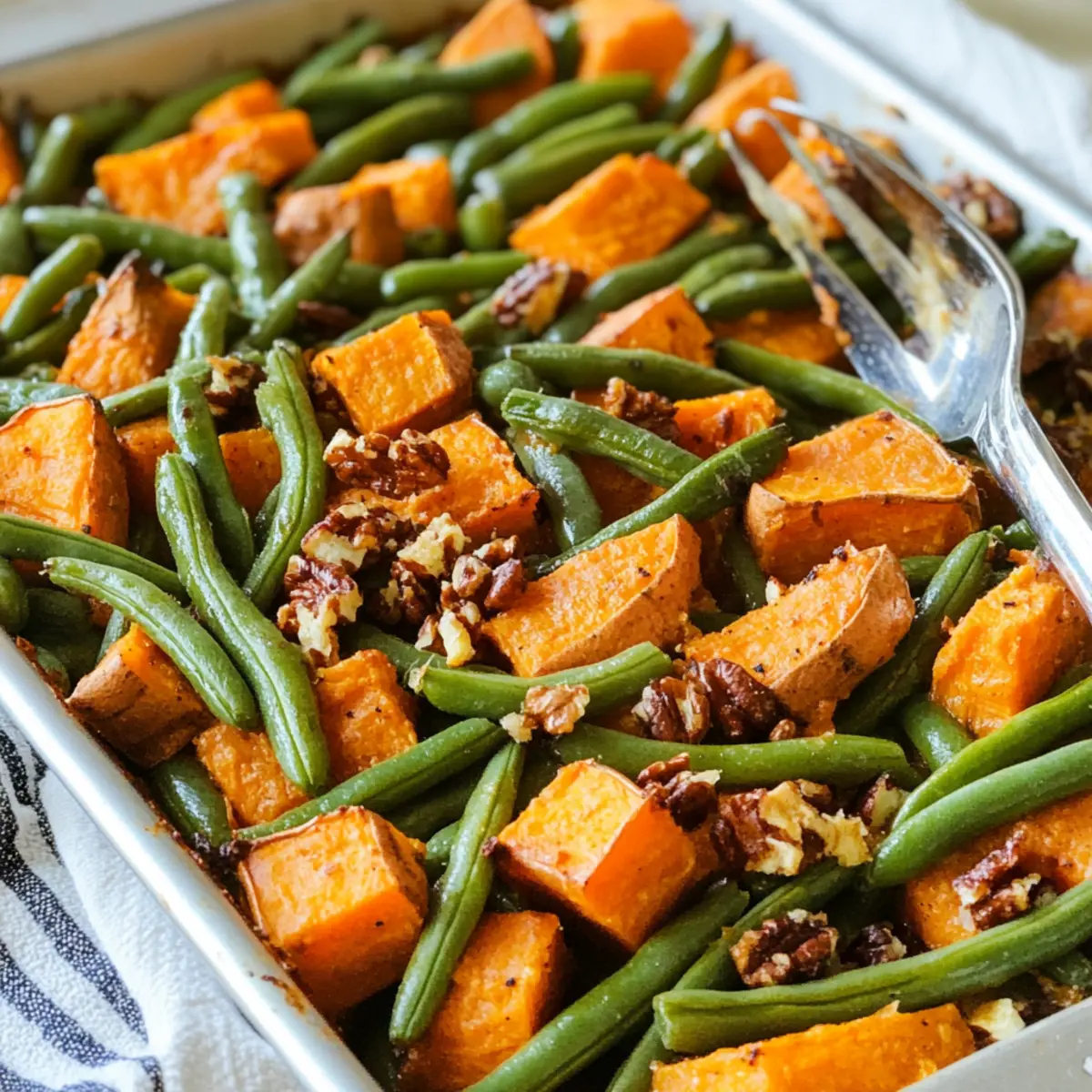 Delectable Sweet Potato & Green Bean Tray Bake Recipe You’ll Love
