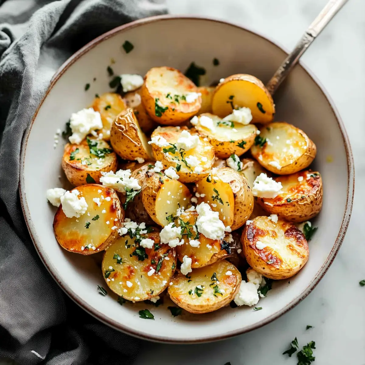 Lemon Feta Roasted Potatoes