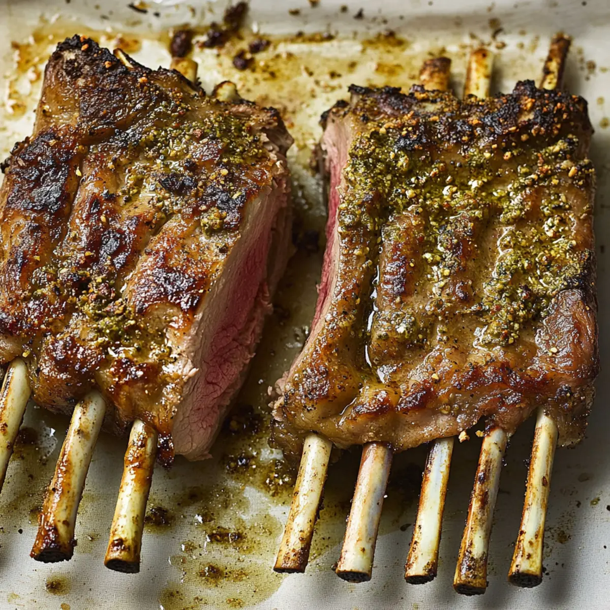 Savory Roast Rack of Lamb with Garlic and Rosemary Marinade