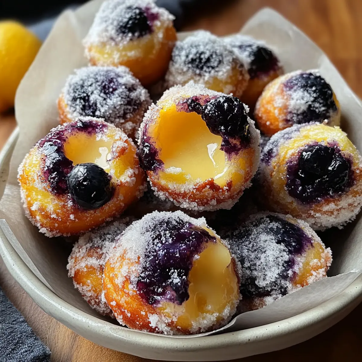Blueberry Lemon Curd Donut Holes