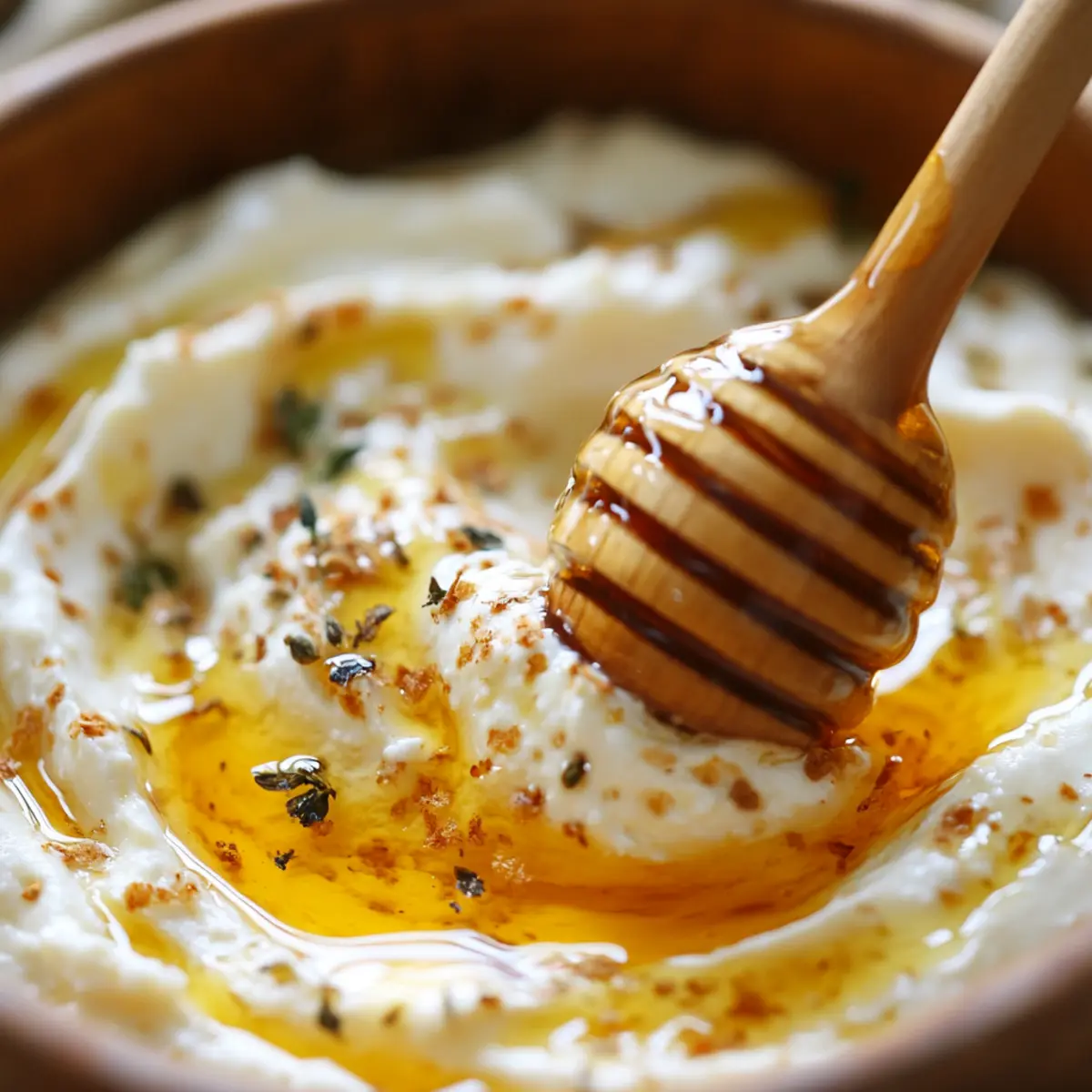 Delicious Ricotta Dip with Hot Honey and Apple Grape Salad Recipe