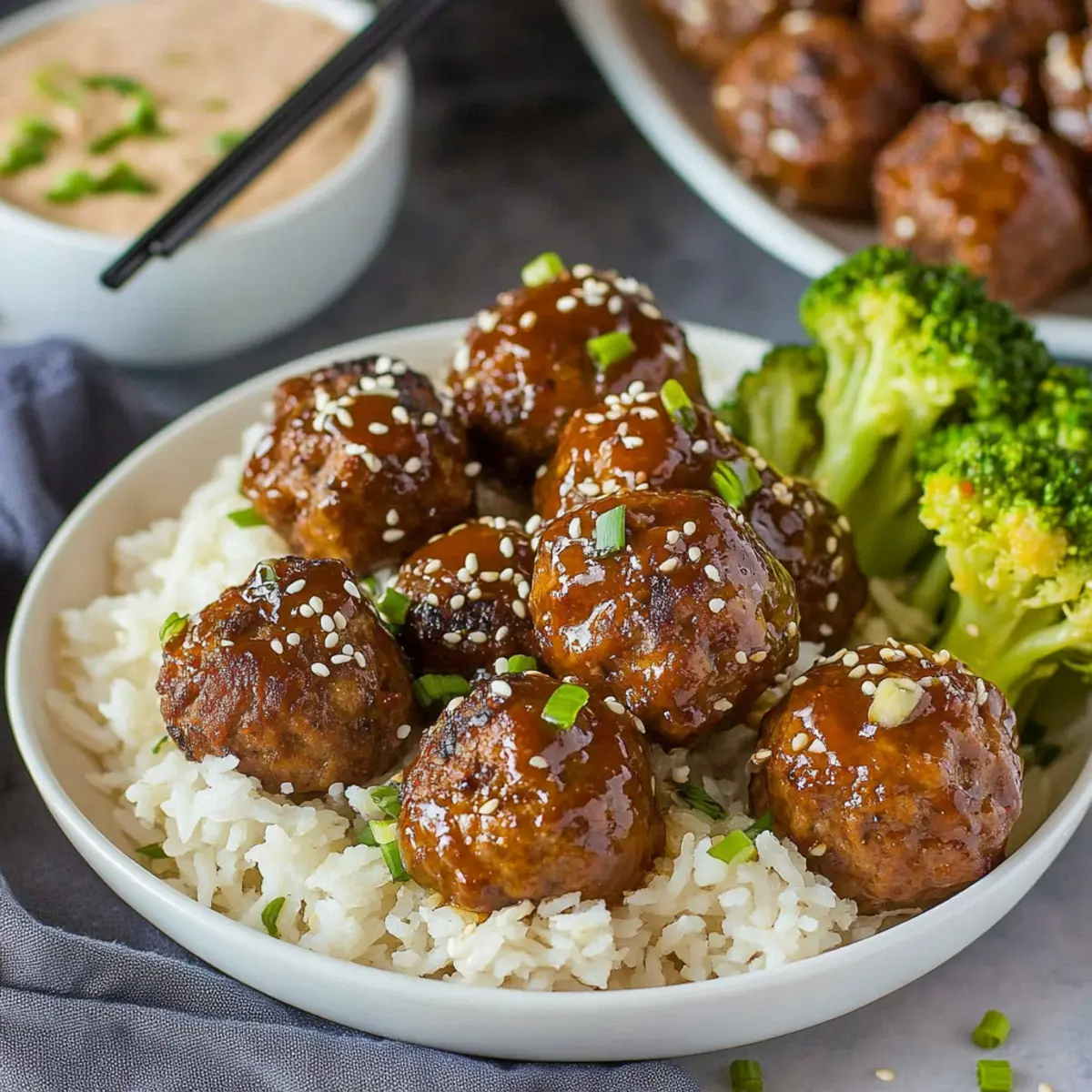 Korean BBQ Meatballs with Spicy Mayo Dip