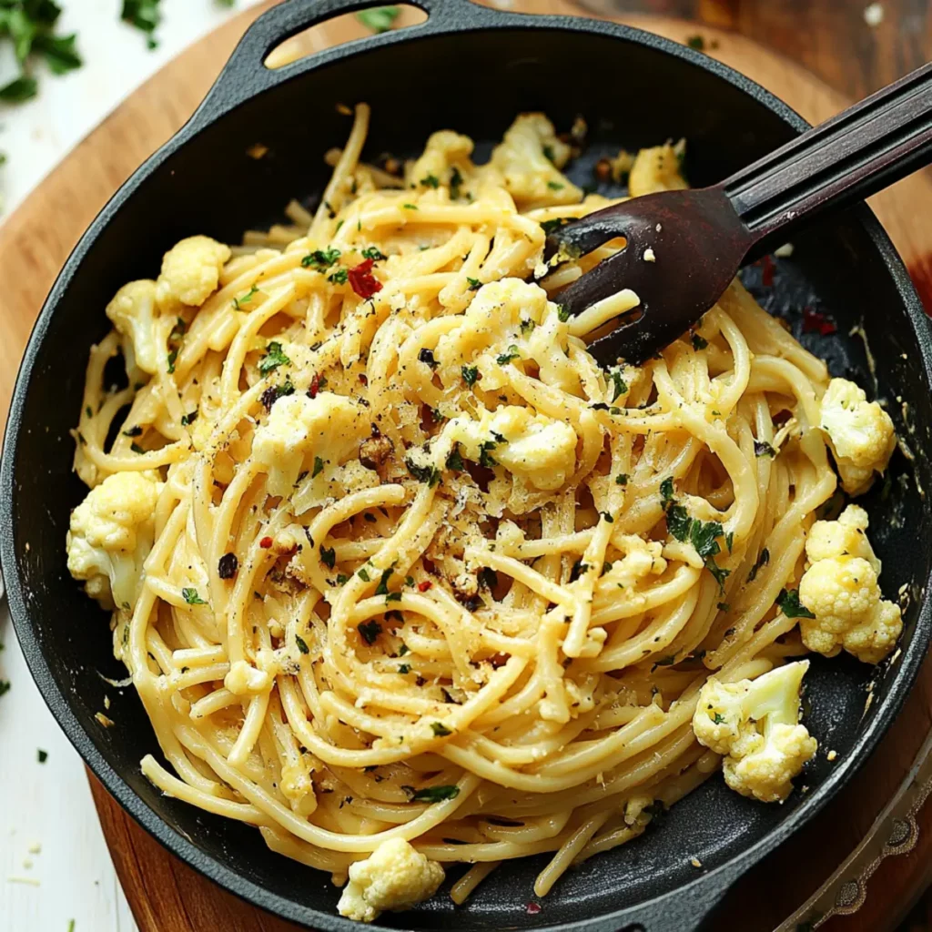 Aglio e Olio Pasta with Cauliflower