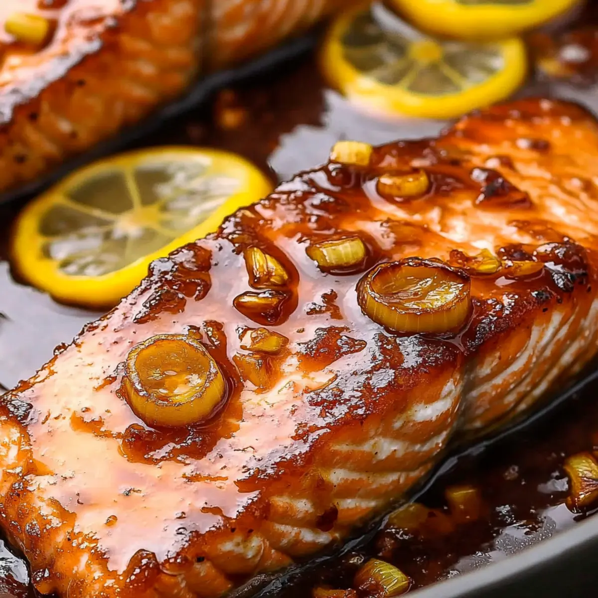 Crispy Honey Garlic Glazed Salmon with Soy and Lemon Flavor