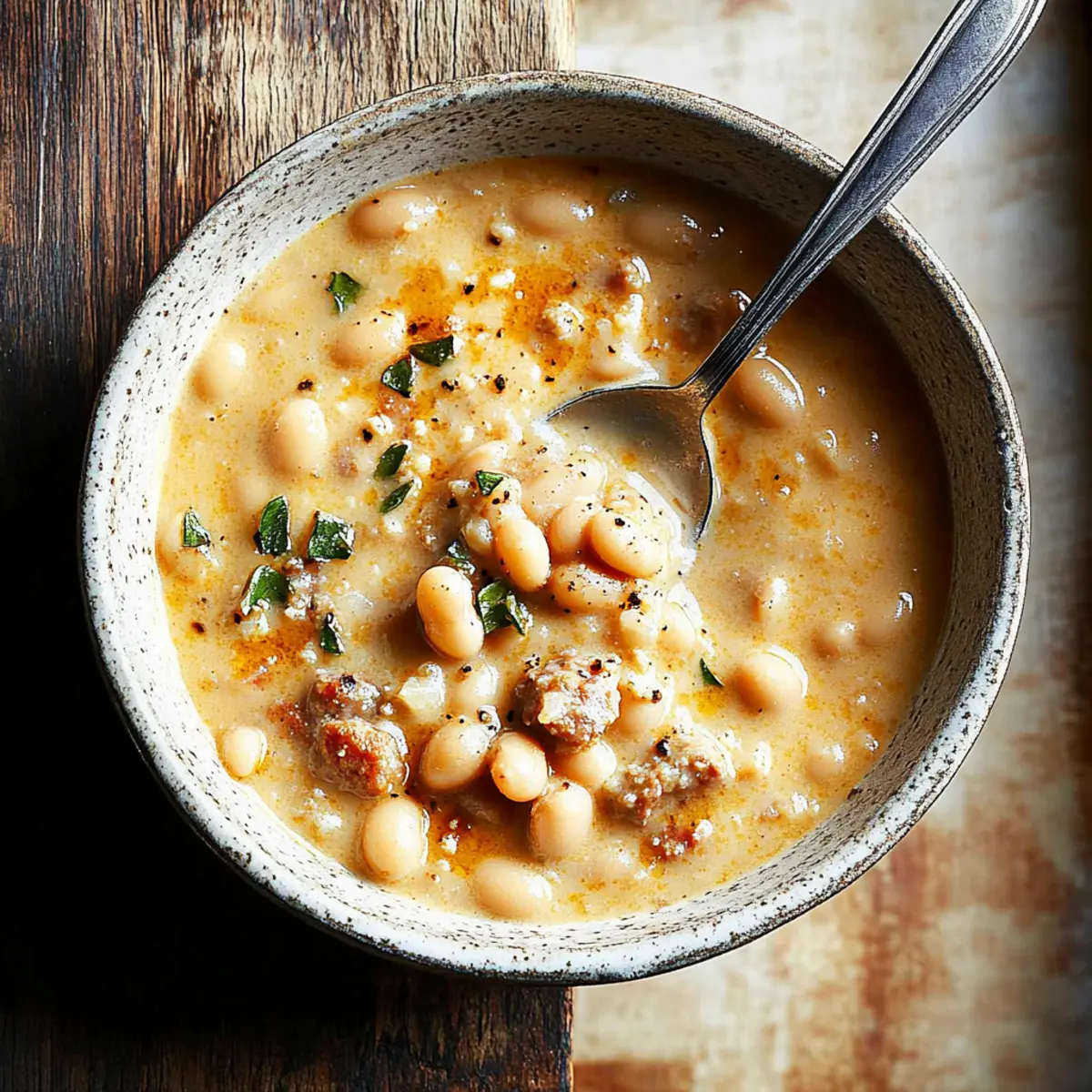 Creamy Bean Soup with Sausage Perfect for Cozy Nights