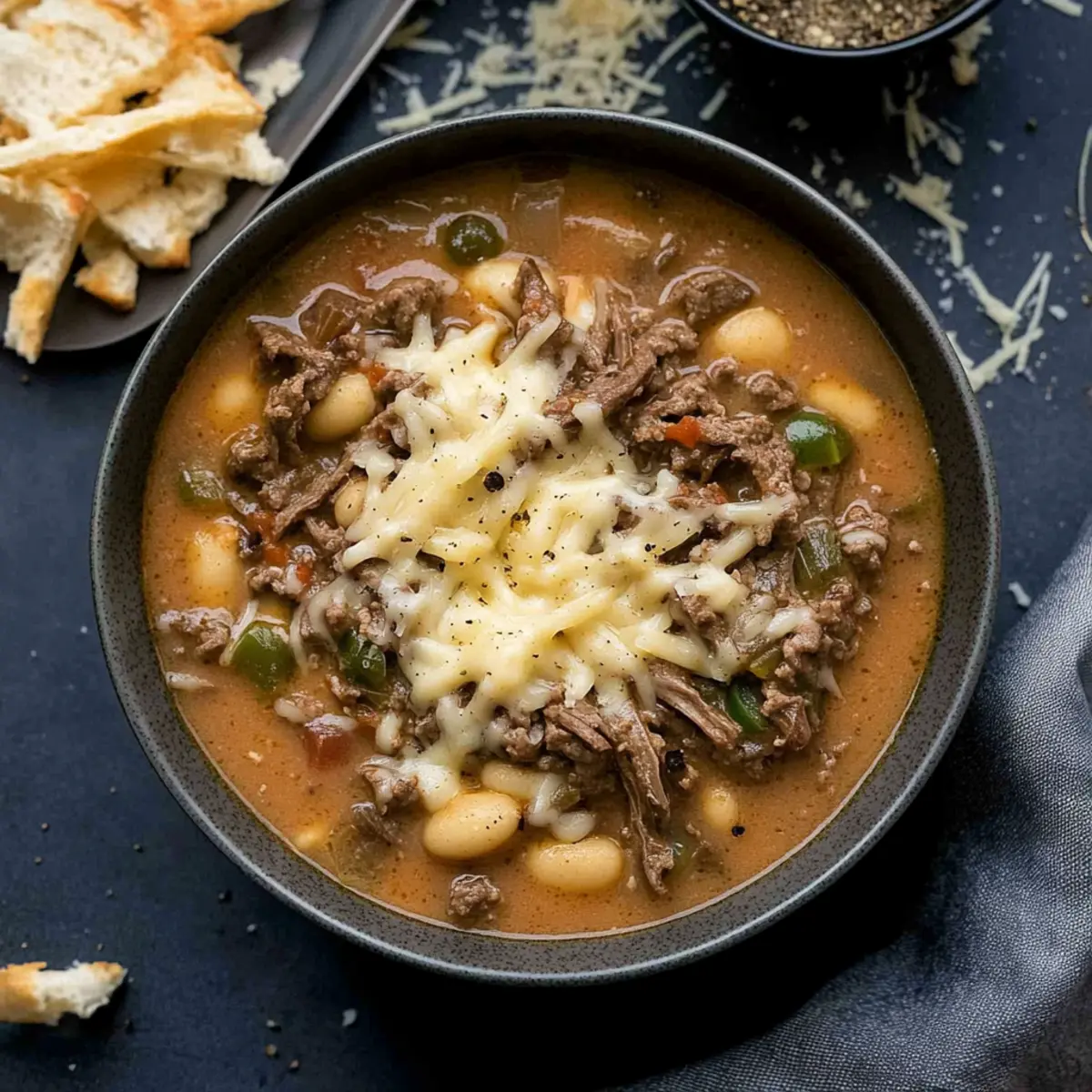 Philly Cheesesteak Soup Recipe