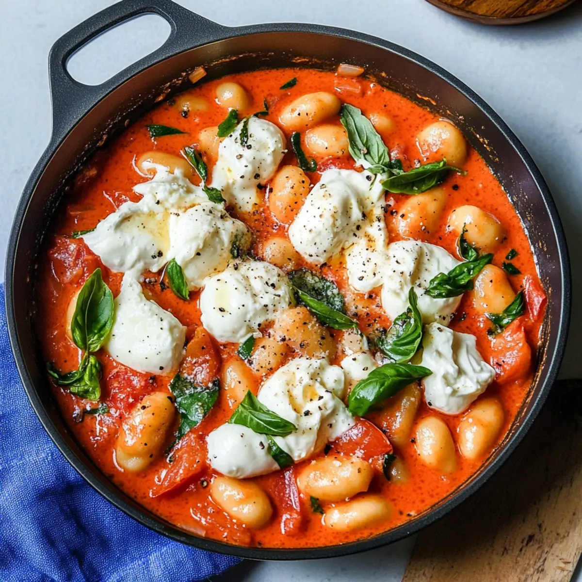 Creamy Tomato Gnocchi with Burrata