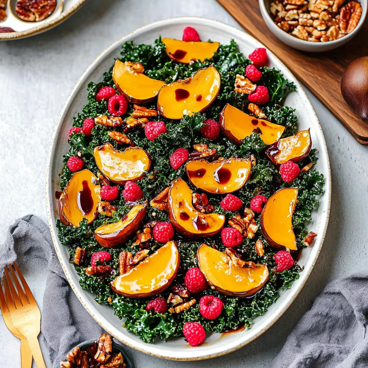 Autumn Kale Salad with Maple Balsamic Vinaigrette Recipe
