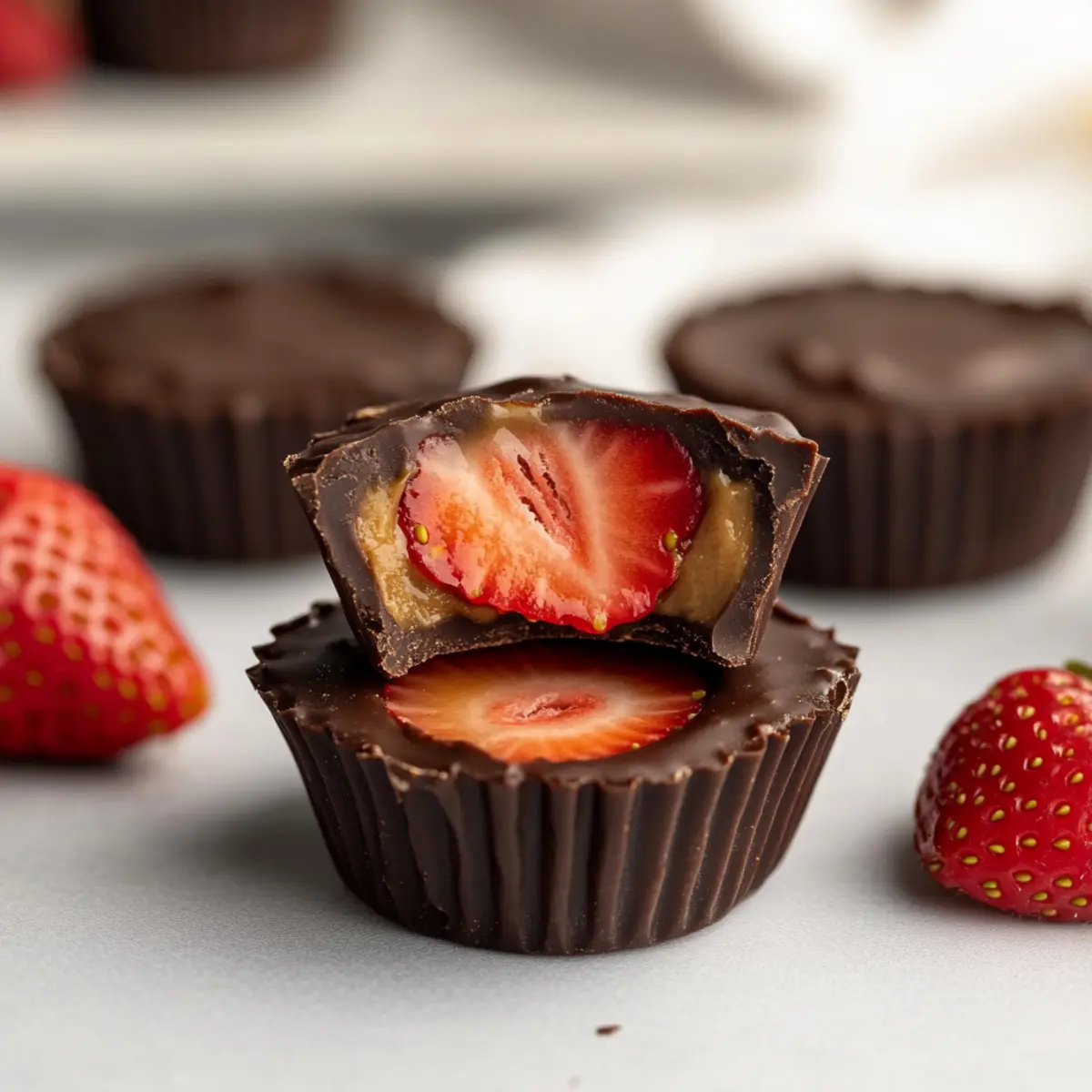 Healthy Strawberry Peanut Butter Cups
