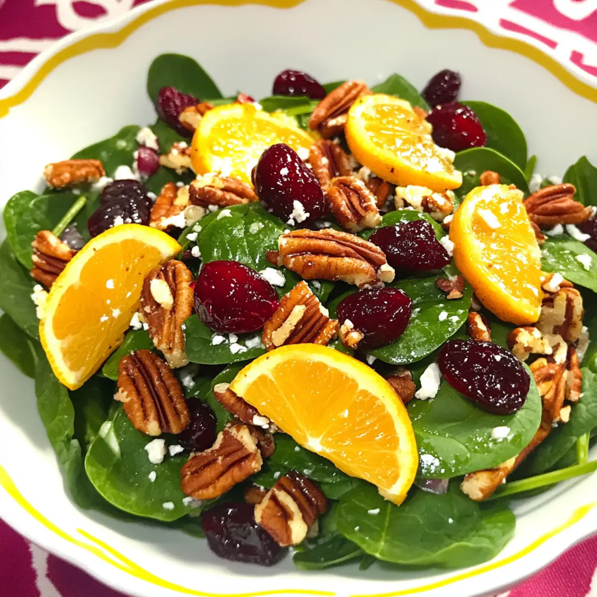 Cranberry Pecan Spinach Salad with Avocado and Feta Recipe
