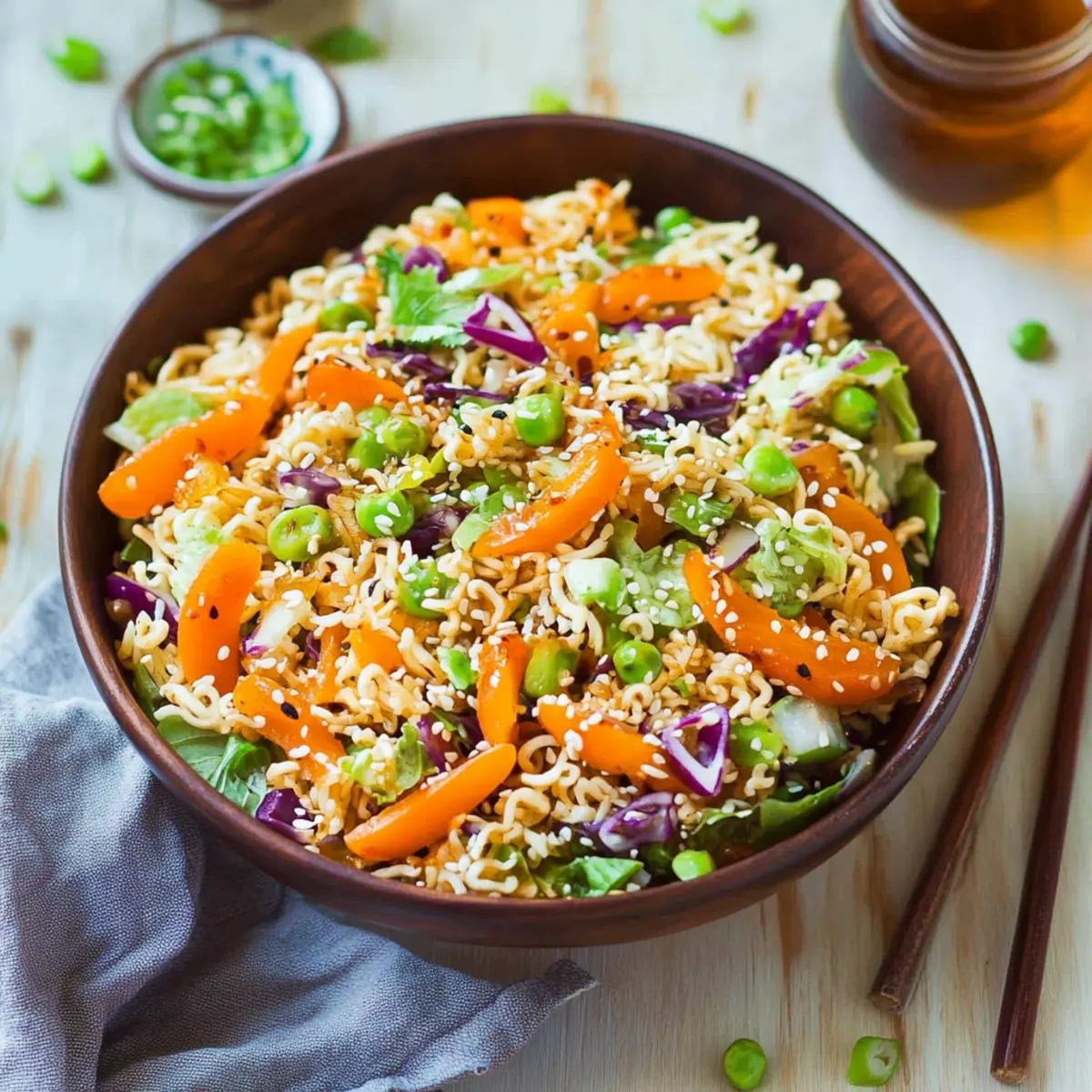 Oriental salad with crunchy ramen