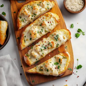 Viral Chicken Alfredo Garlic Bread Boats
