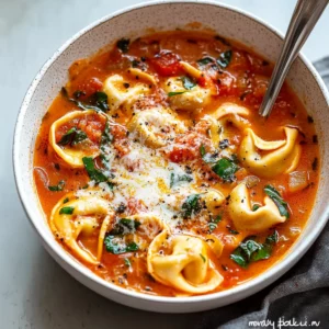 Parmesan Tomato Tortellini Soup
