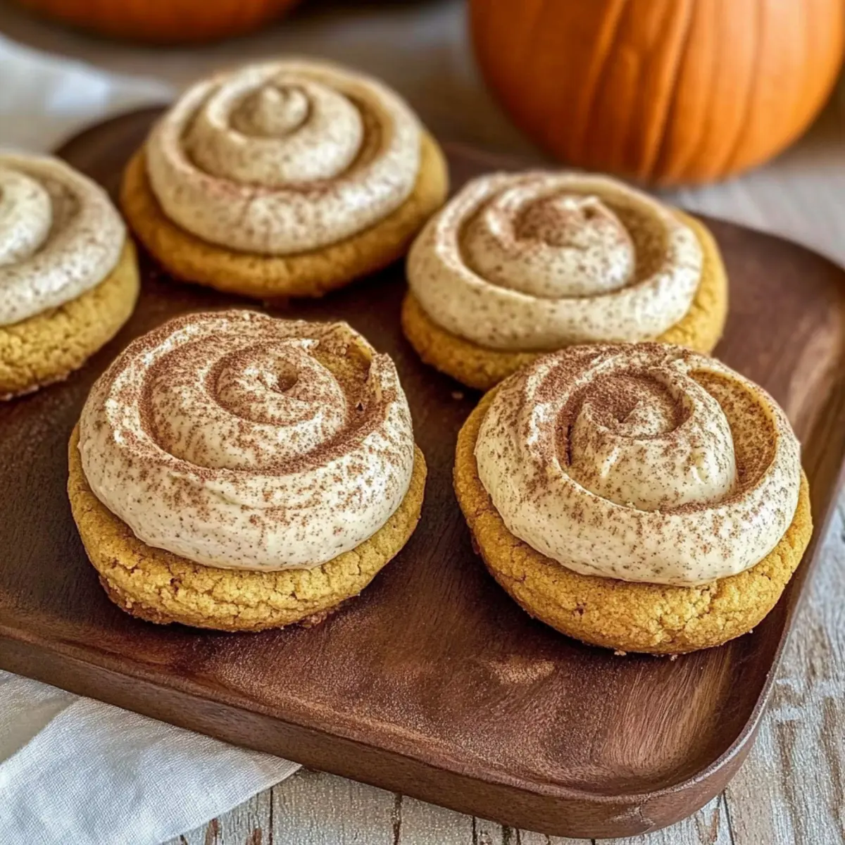 Soft Pumpkin Cookies with Cinnamon Frosting