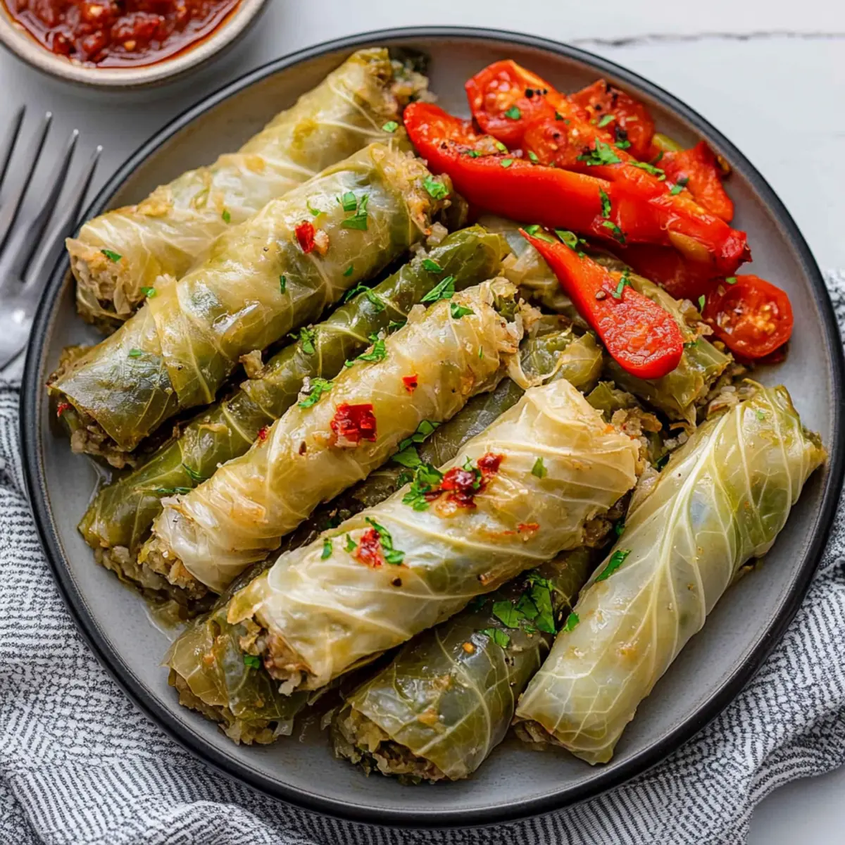 Lebanese stuffed cabbage leaves