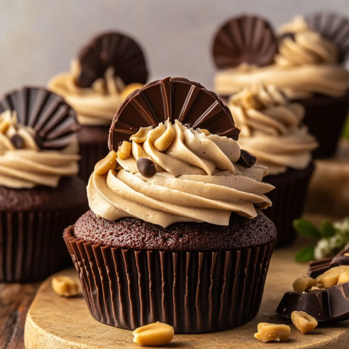 Easy Chocolate Cupcakes with Peanut Butter Buttercream