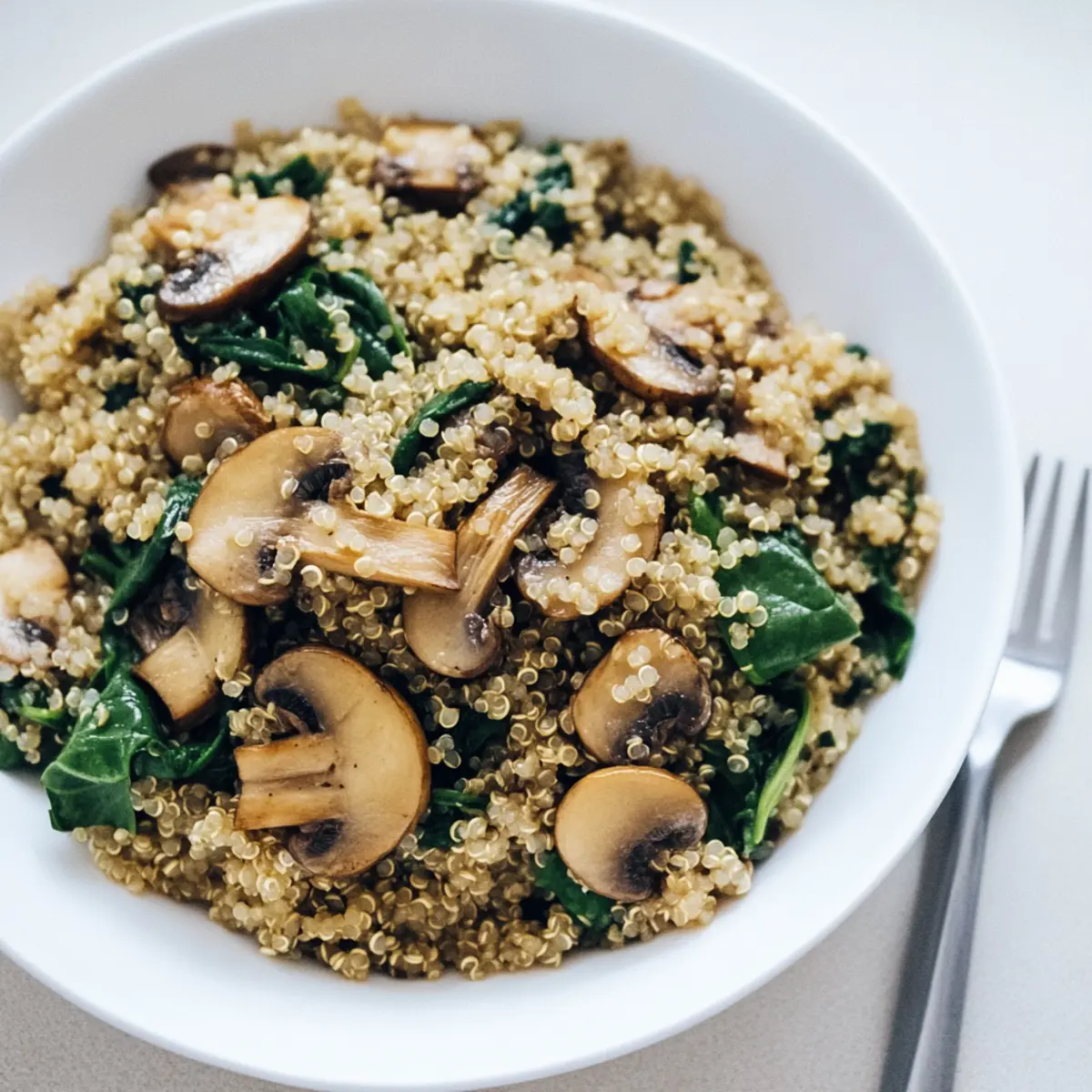 Quick and Easy 20-Minute Mushroom Spinach Quinoa Recipe