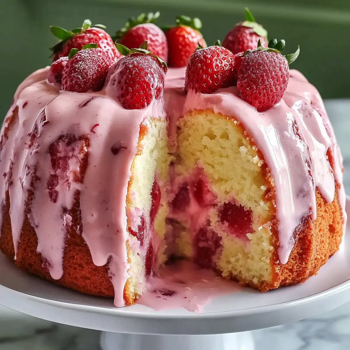 Strawberry Milkshake Pound Cake