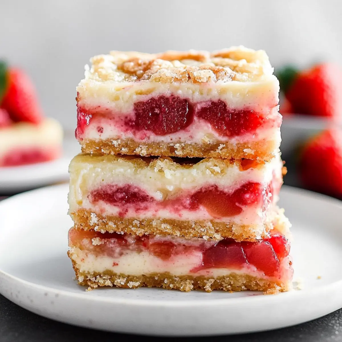 Strawberry Rhubarb Cheesecake Bars