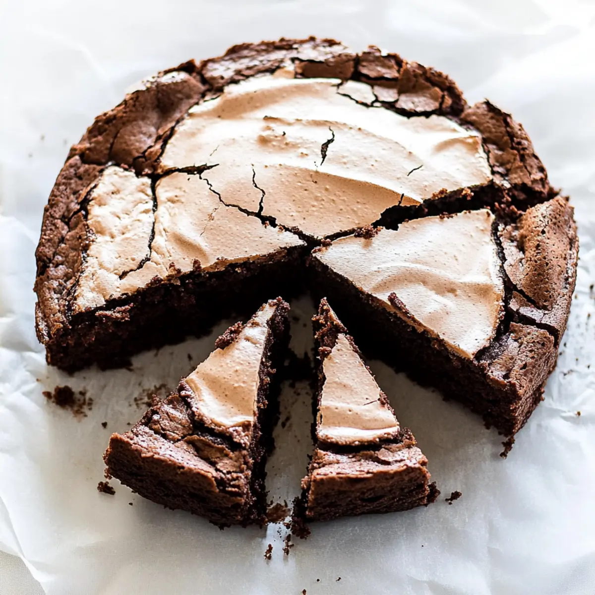 Indulge in Fudgy Chocolate Meringue Brownie Cake Recipe
