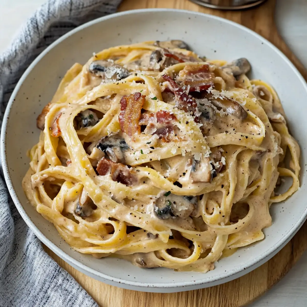 Creamy Bacon Mushroom Pasta