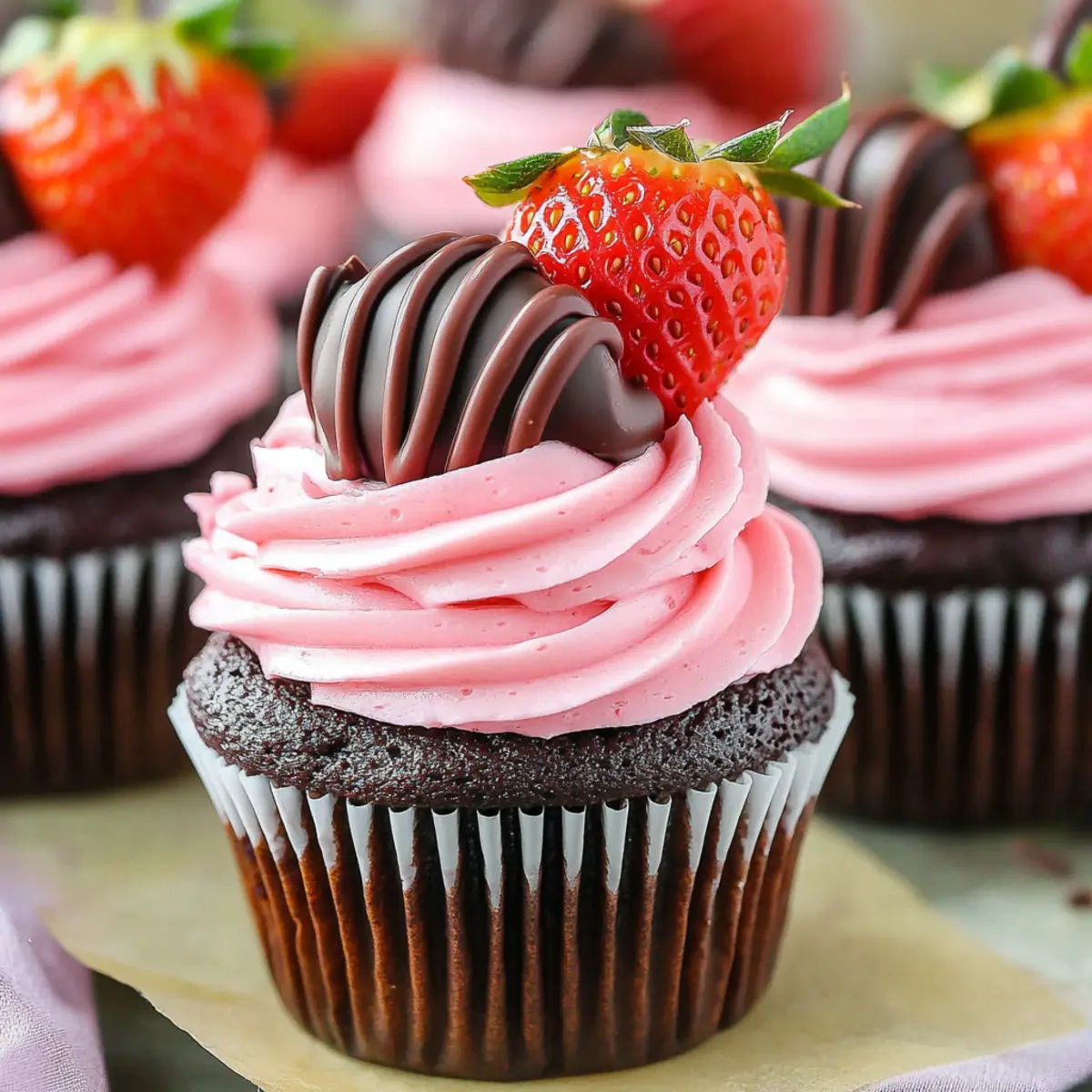 Chocolate Covered Strawberry Cupcakes