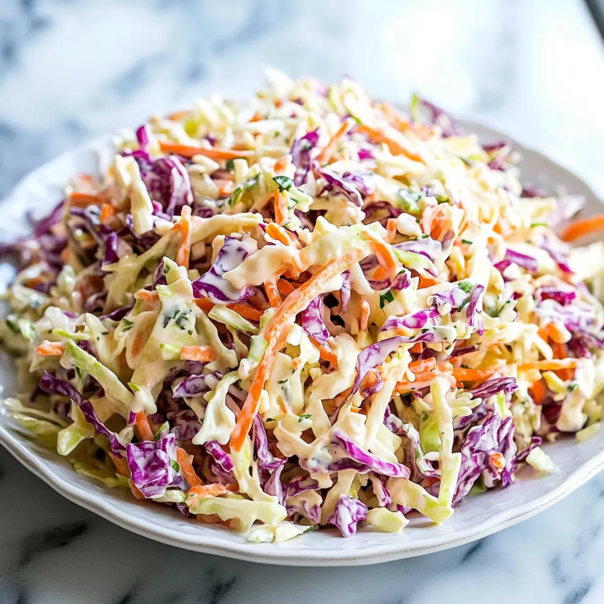 Classic Homemade Coleslaw Recipe with Creamy Dressing and Veggies
