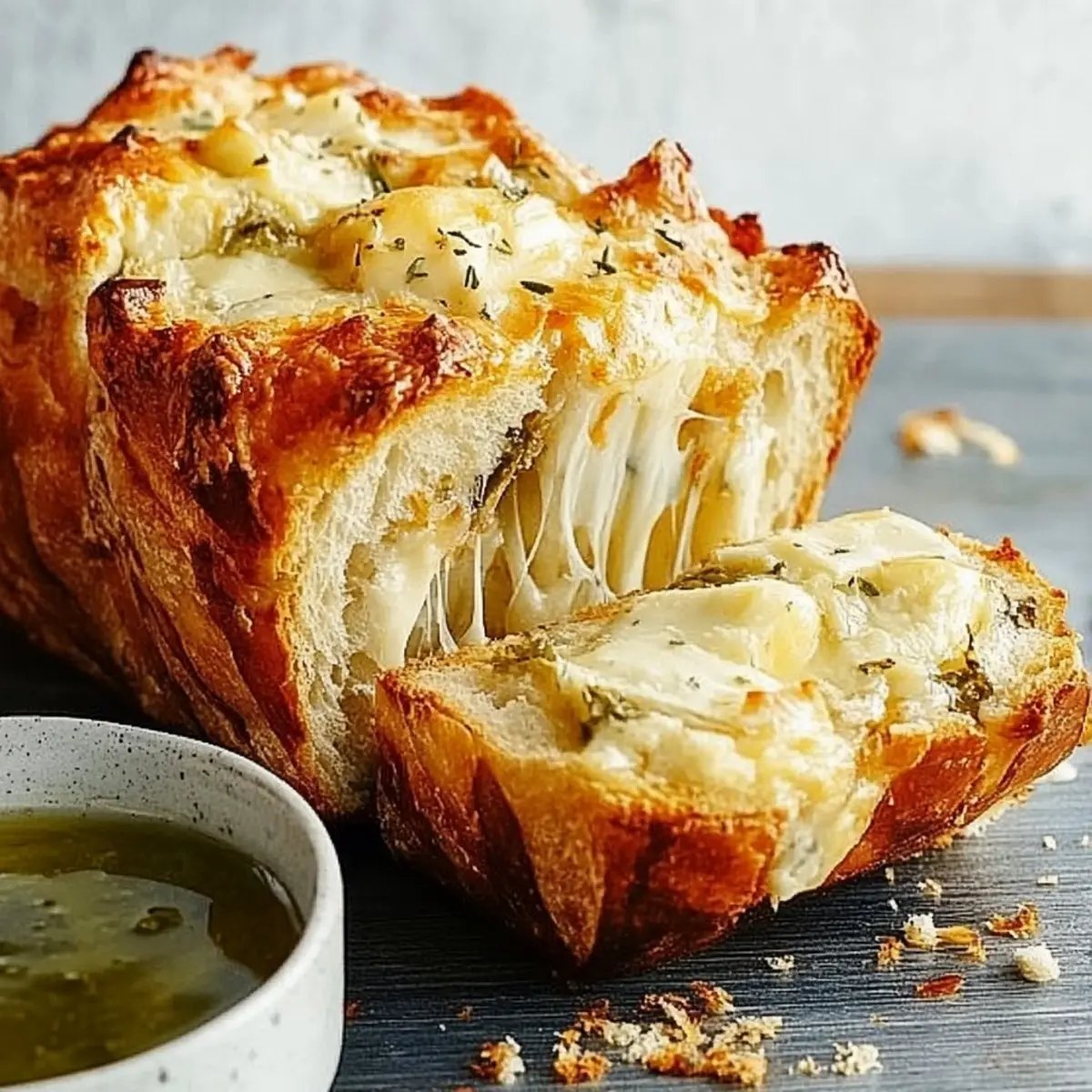 Pain à l’ail aux trois fromages