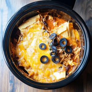 Crockpot Chicken Enchilada Casserole