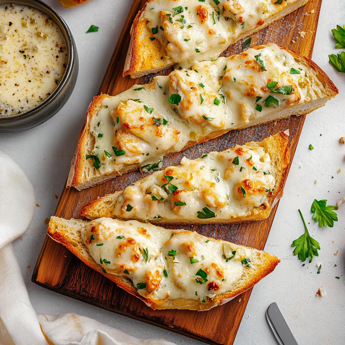 Viral Chicken Alfredo Garlic Bread Boats Recipe for Dinner Delight
