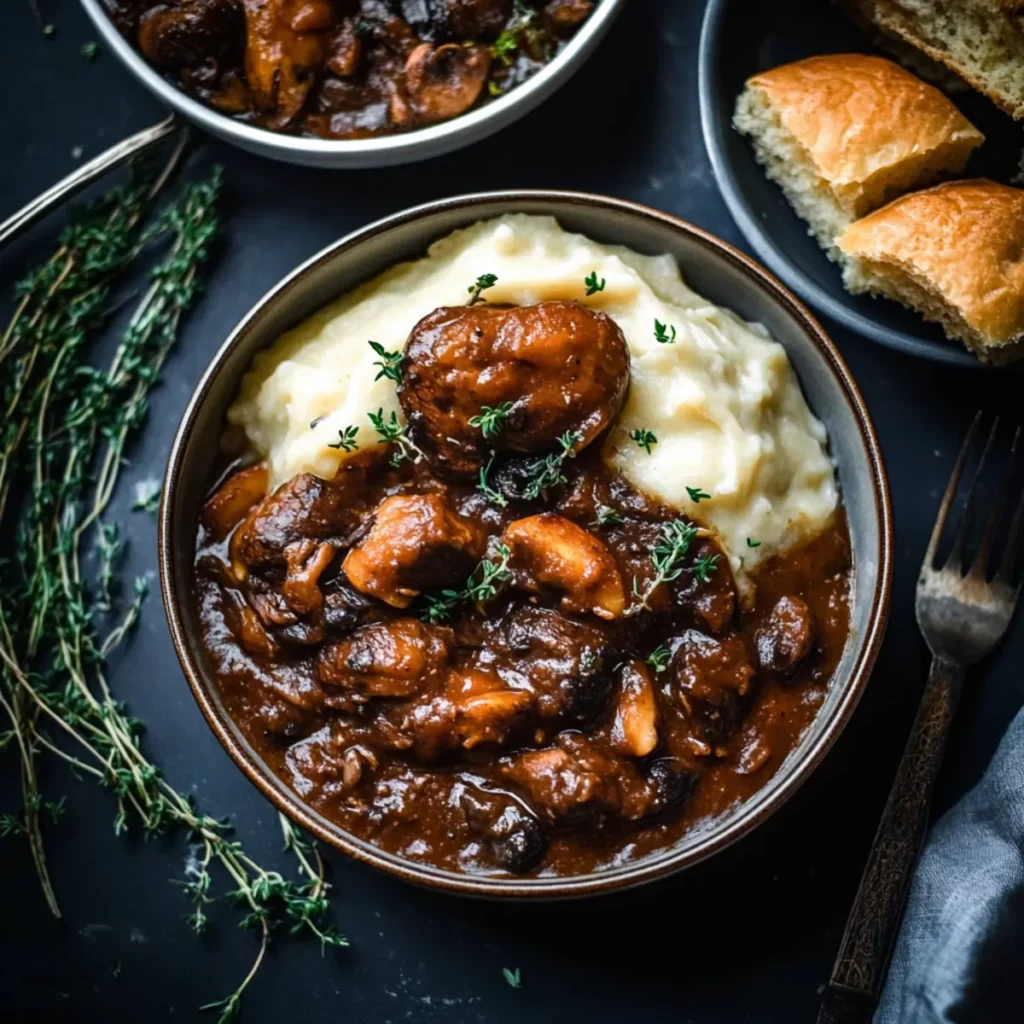 Vegan Coq au Vin with Mushrooms