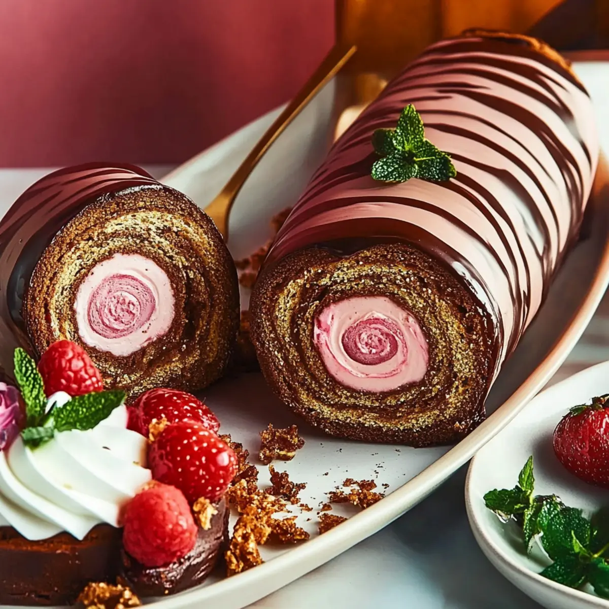 Festive Valentine Brunch Inspiration: Decadent Strawberry Roll Cake